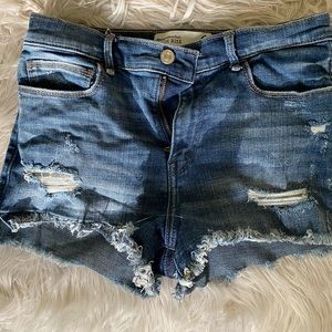 Abercrombie and Fitch high rise denim shorts